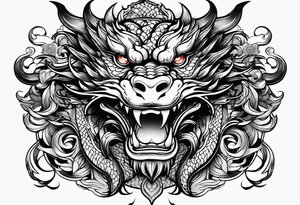 chinese dragon face tattoo idea