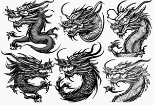 Chinese dragon with scales tattoo idea