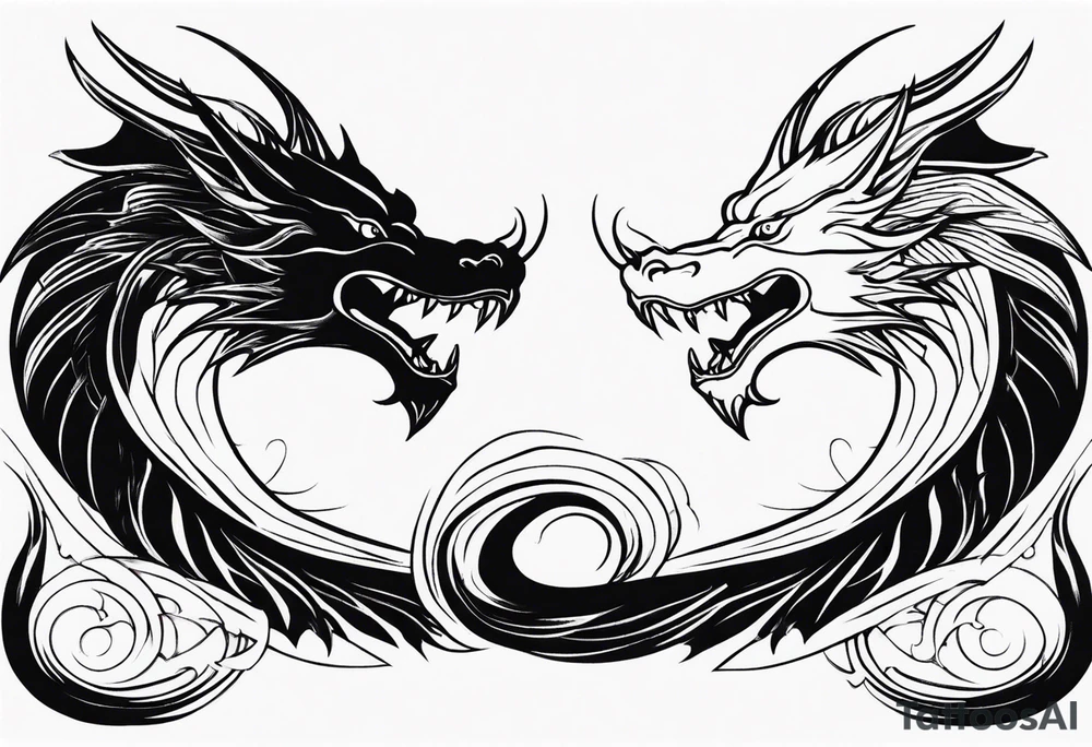 roaring dragons tattoo idea