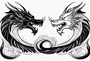 roaring dragons tattoo idea