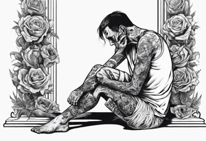 Man mourning the death of his former self. tattoo idea