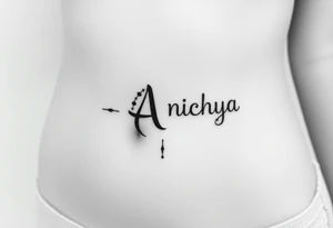 Create a tattoo that writes the Hindi word "Anichya" with A in English n rest in pali. circle or spiral, which represents the cyclical nature of life and death tattoo idea