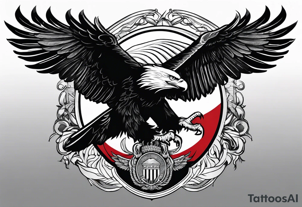 Two eagle holding albanian flag tattoo idea