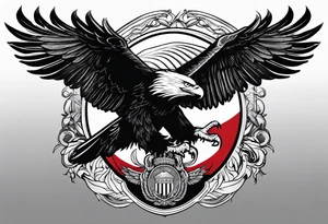 Two eagle holding albanian flag tattoo idea