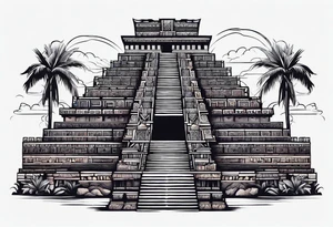 Mayan building tattoo idea