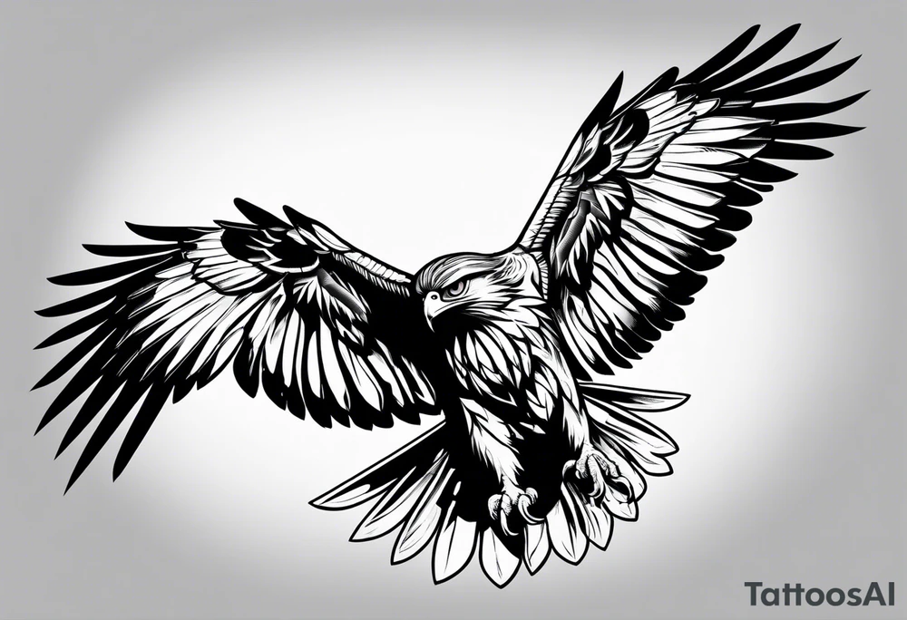 hawk fighting predators tattoo idea