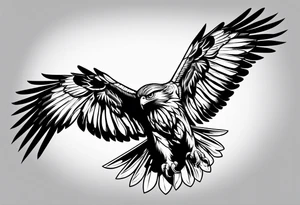 hawk fighting predators tattoo idea