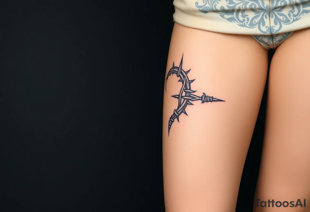 Razor wire shaped like heart tattoo idea