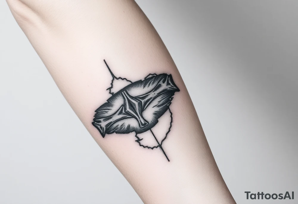 Forearm bones visible thru ripped skin and tissue tattoo idea