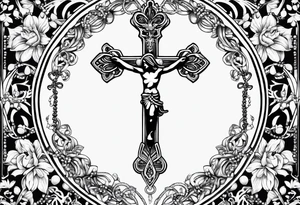 rosary with beads tattoo idea
