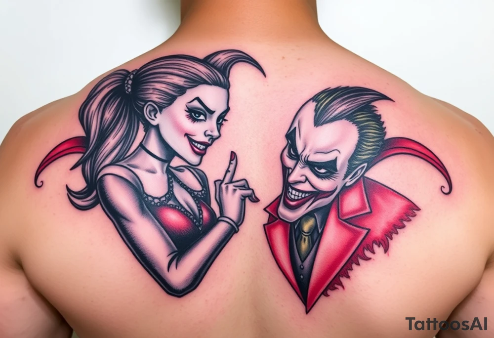Harley quin and the joker tattoo idea