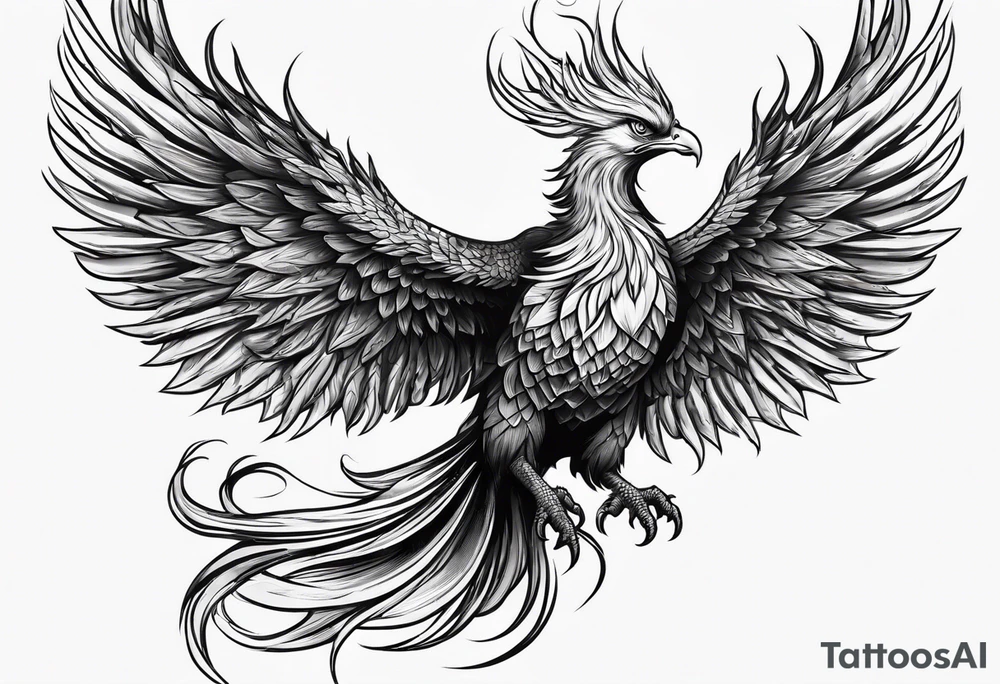 Phoenix rising from ashes tattoo idea