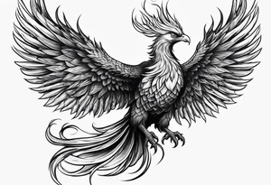 Phoenix rising from ashes tattoo idea