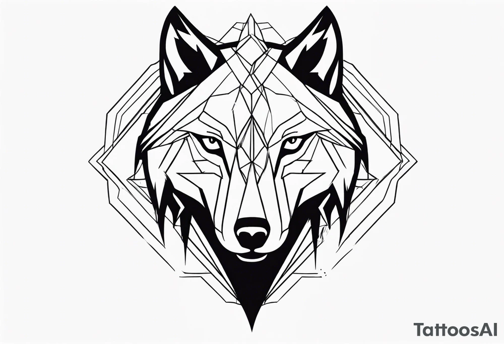 Powerful wolf tattoo idea