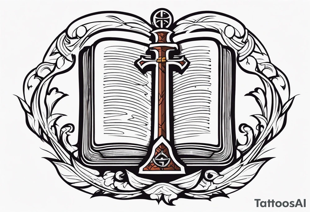 The symbol of Matthias a open Bible and a battle Axe tattoo idea