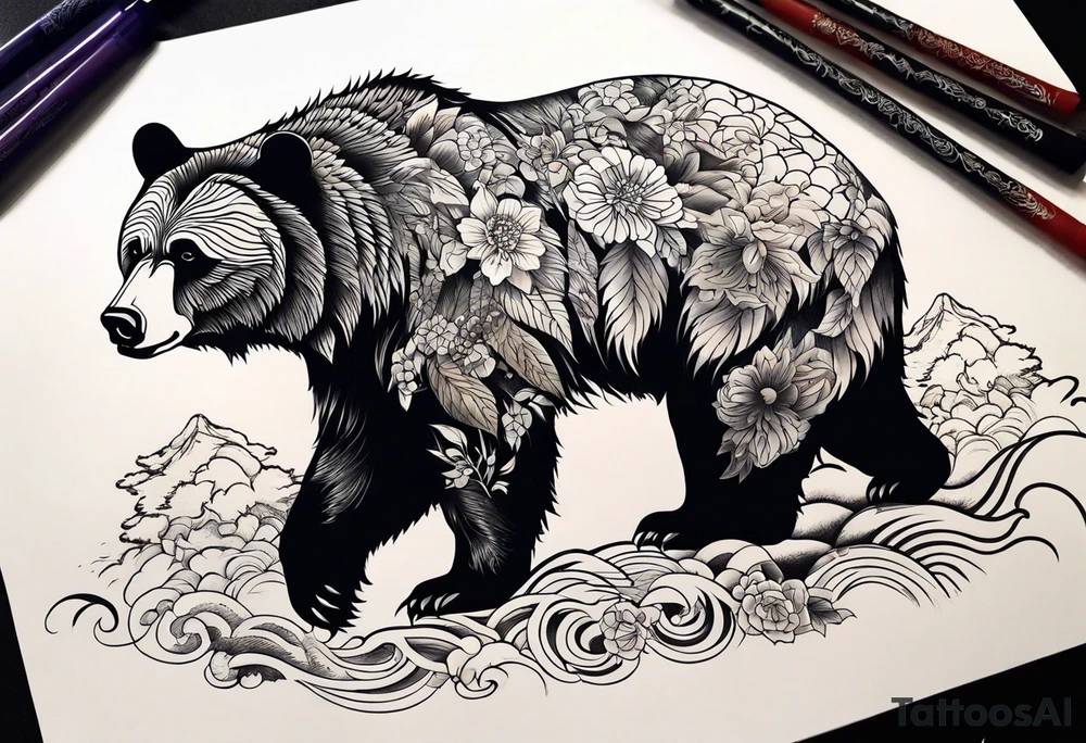 bear mountain tattoo idea
