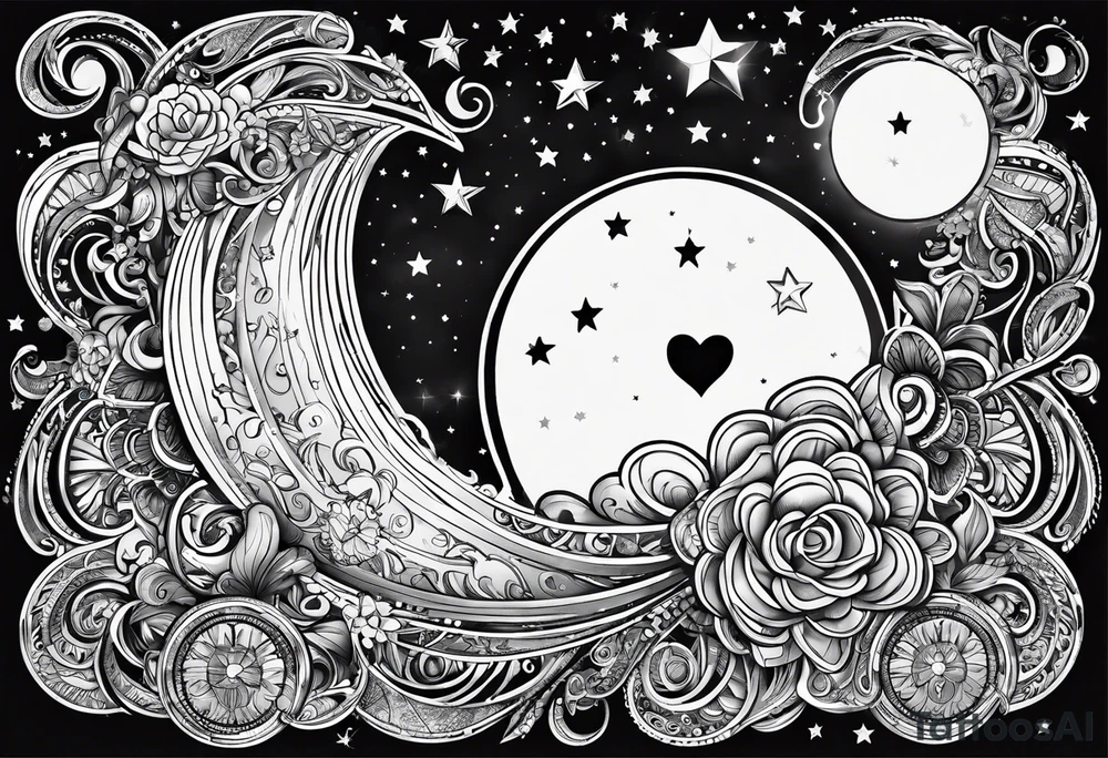 name Brayden, drawing representing love you to the moon and back tattoo idea