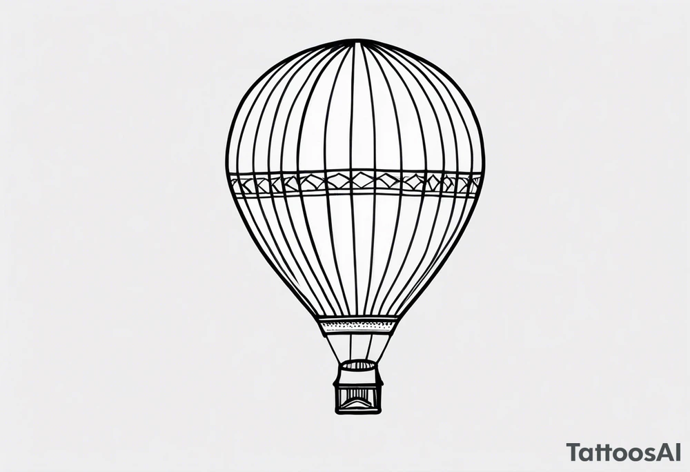 Hot air balloon simple tattoo idea