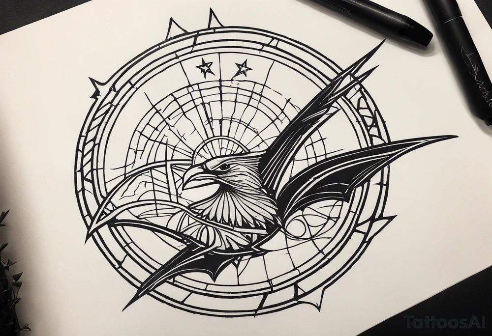 i have tattoos on my left arm that relate to the Klingons in Star Trek, including the symbol of the Klingon empire, the bat'leth sword, SOME KLINGON WRITING, AND A BIRD OF Prey starship. am looking for filler and additional details that are visually similar and complimentary to the imagery i am using already. tattoo idea
