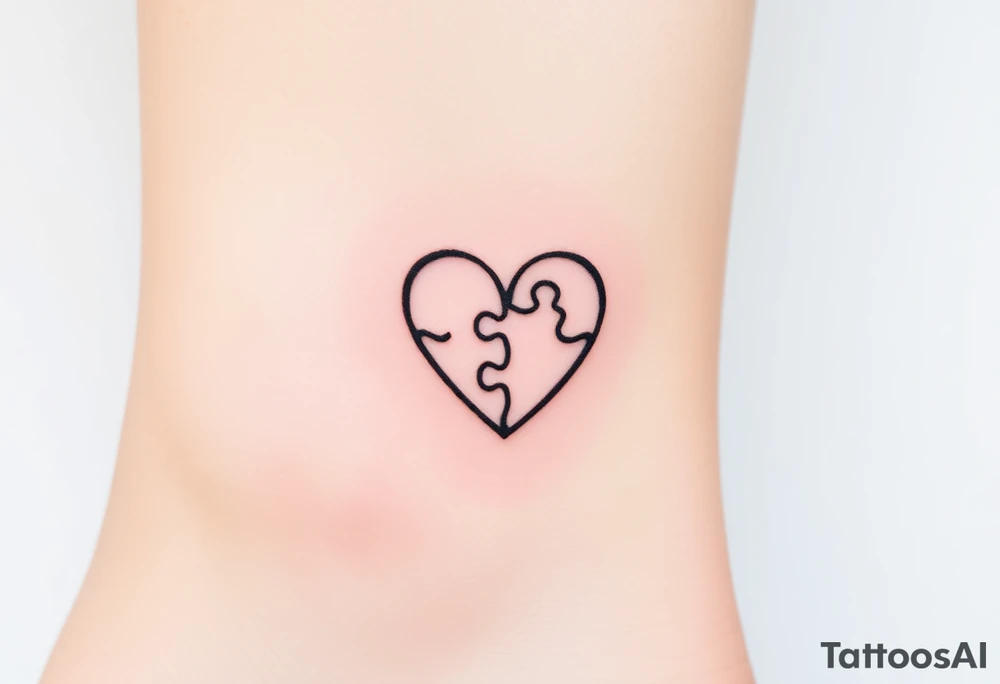 autism heart puzzle shape symbol tattoo idea
