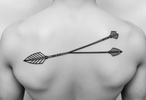 2 bow arrows one arrow is to incorporate the name Cameron and the other arrow is to incorporate the name Connor tattoo idea