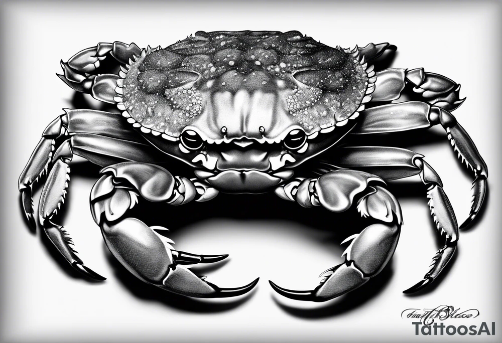 Crabs en blanco en negro con numero 69 tattoo idea