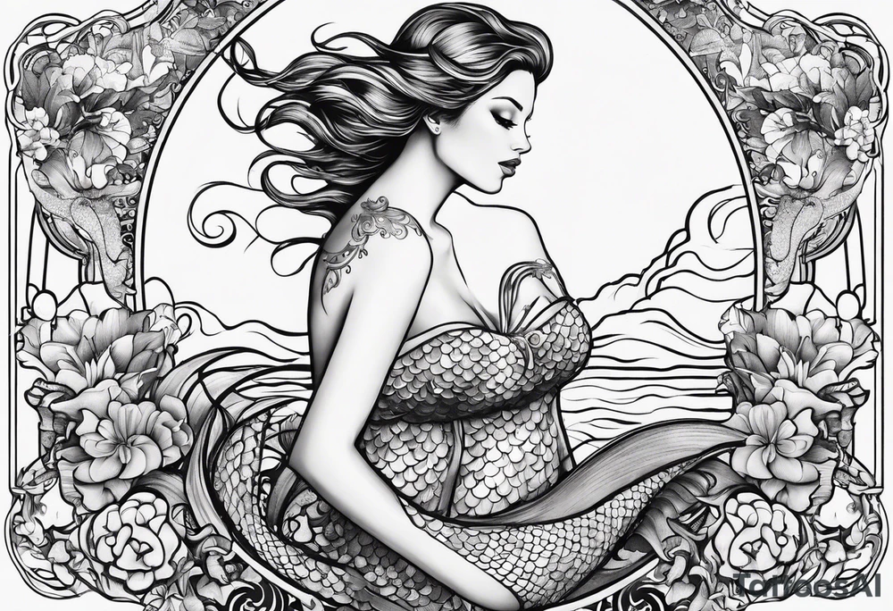 Zodiac Mermaid tattoo idea
