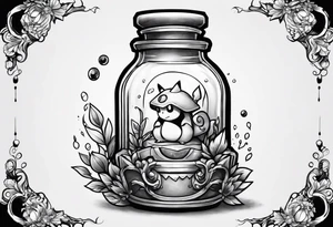 Pokemon in a potion bottle tattoo idea