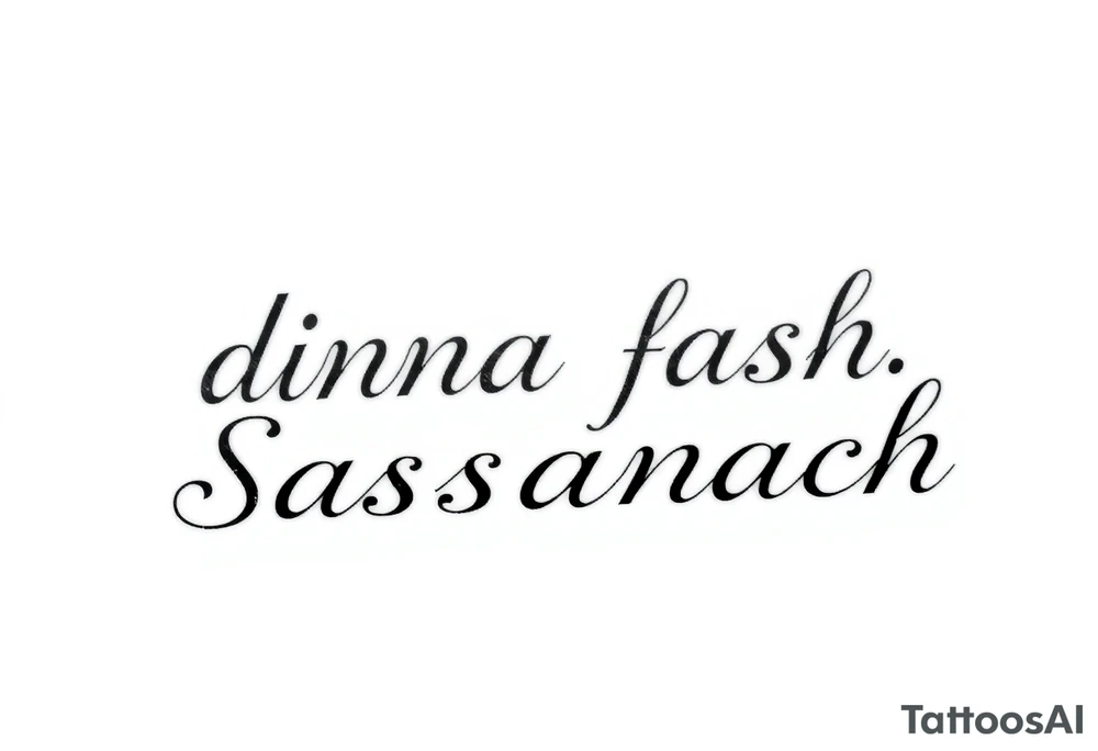 dinna fash. Sassanach tattoo idea