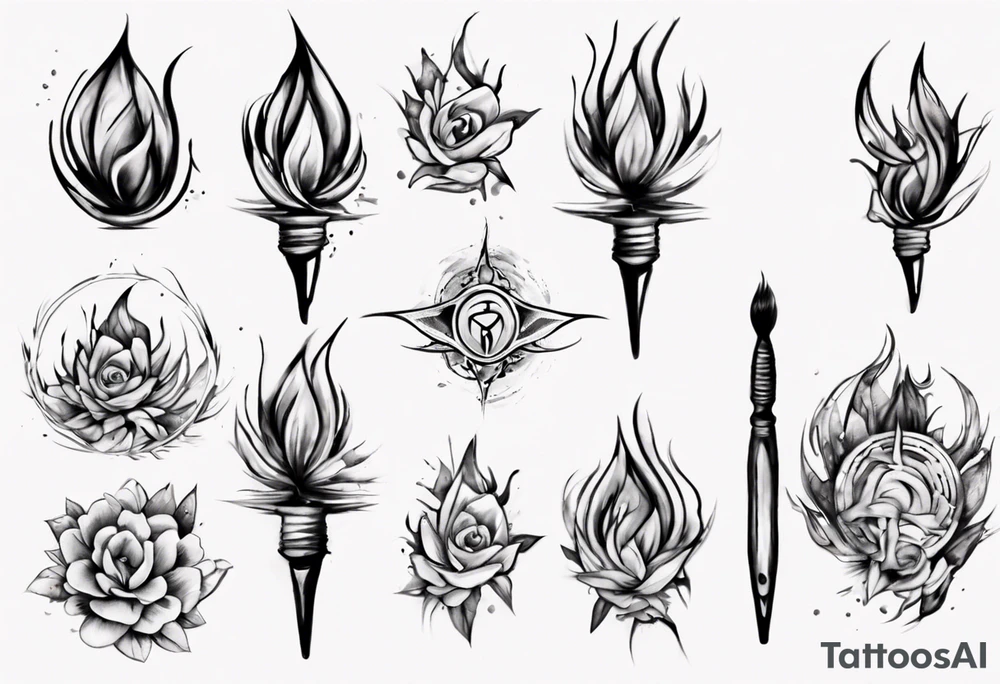 Paint brush drawing inner peace tattoo idea