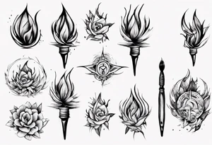 Paint brush drawing inner peace tattoo idea