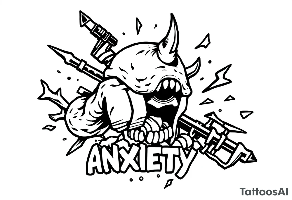 action beats anxiety tattoo idea