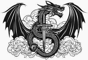 Valhalla chains dark cloud
 sword dragon tattoo idea