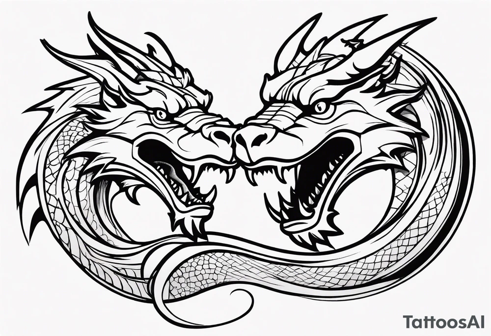 roaring dragons tattoo idea