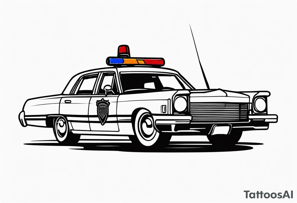 black fire police car tattoo idea