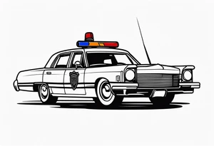 black fire police car tattoo idea