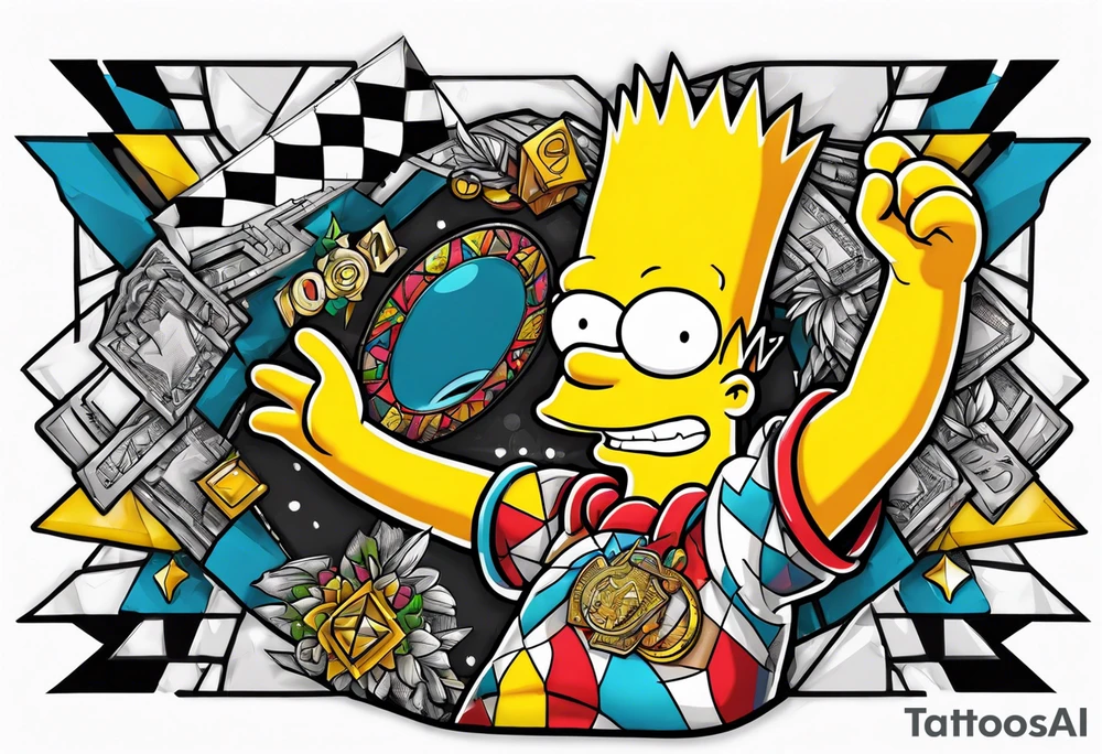 Bart Simpsons rapper tattoo idea