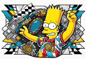 Bart Simpsons rapper tattoo idea