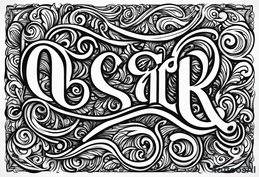 Lettering of the names Oscar Embla Emil tattoo idea