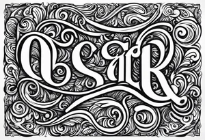 Lettering of the names Oscar Embla Emil tattoo idea