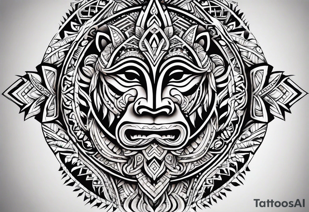 Polynesian tribal pattern forearm tattoo idea