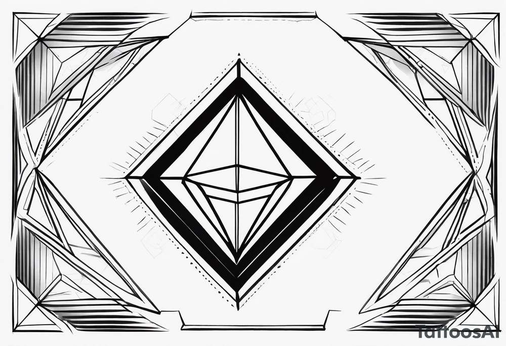Technical design diamond tattoo idea