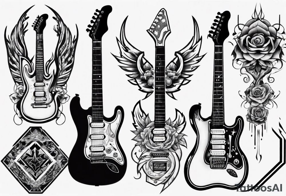 Electric guitar tattoo idea