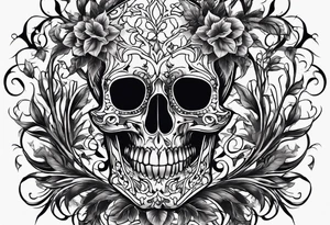 Skeleton wrapped in vines tattoo idea