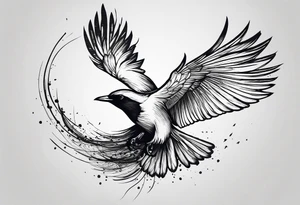 a book with pages falling out that turn into birds that fly away tattoo idea