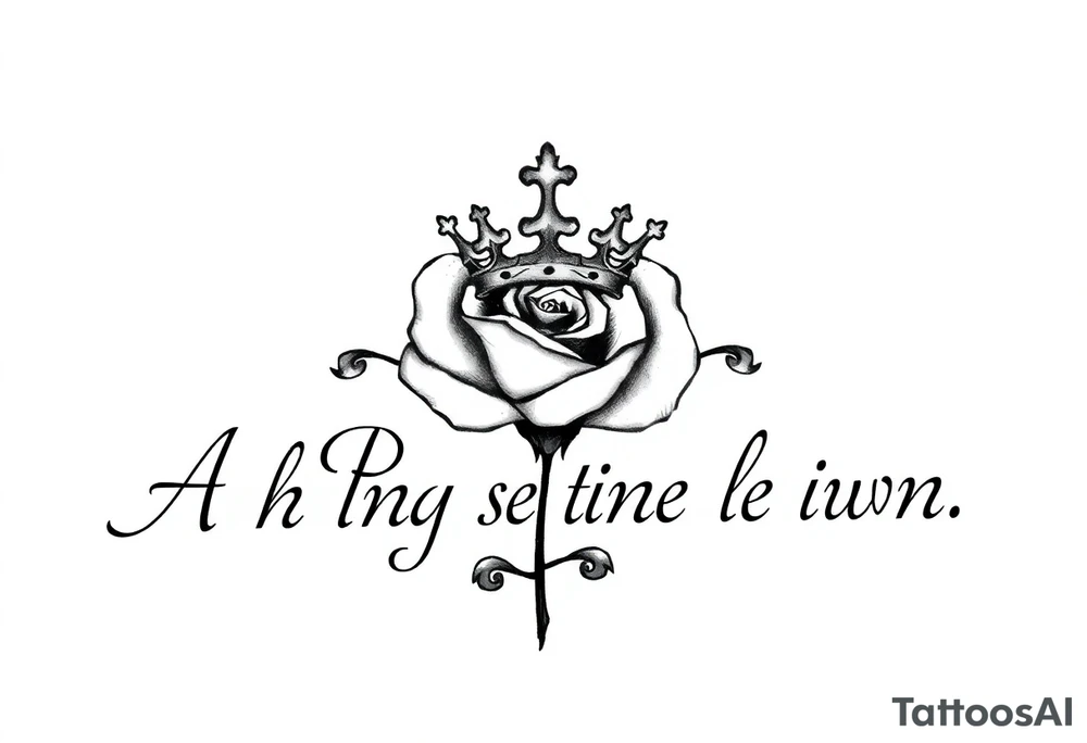 A Rose with a kings crown on it tattoo idea