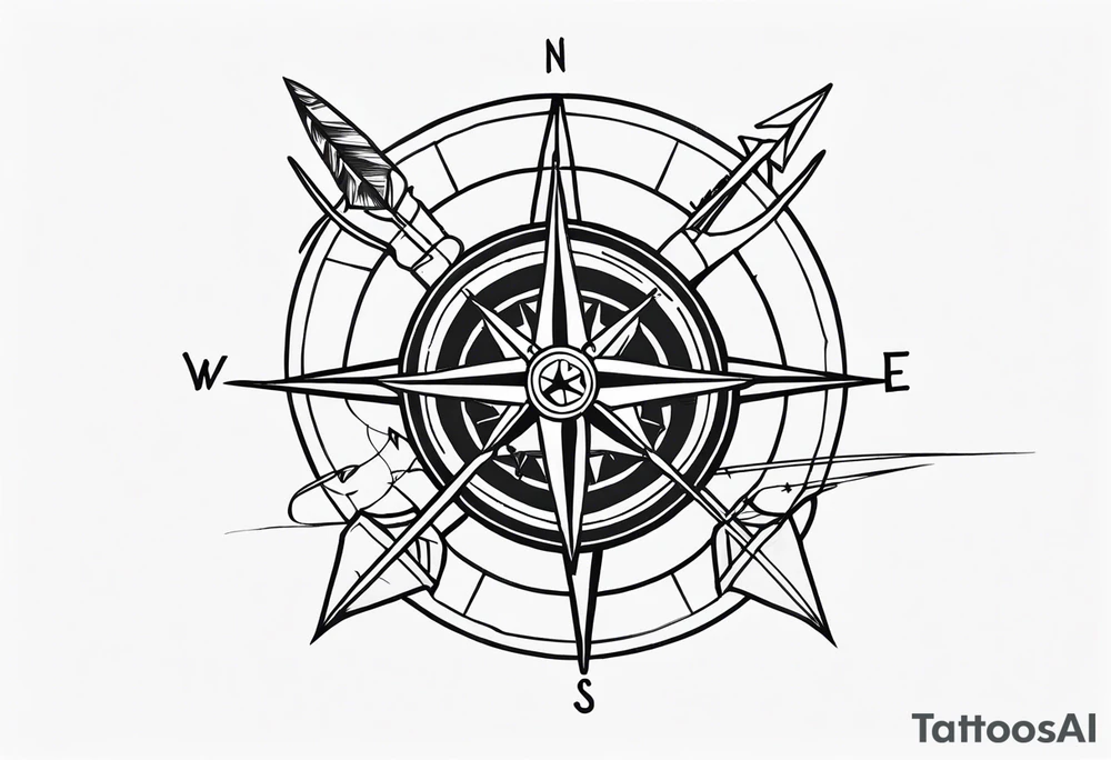 Arrow Crab Compass tattoo idea