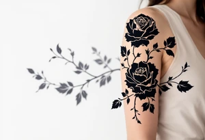 Simple black roses silhouette, no shading or color, for a bold minimalist look. tattoo idea