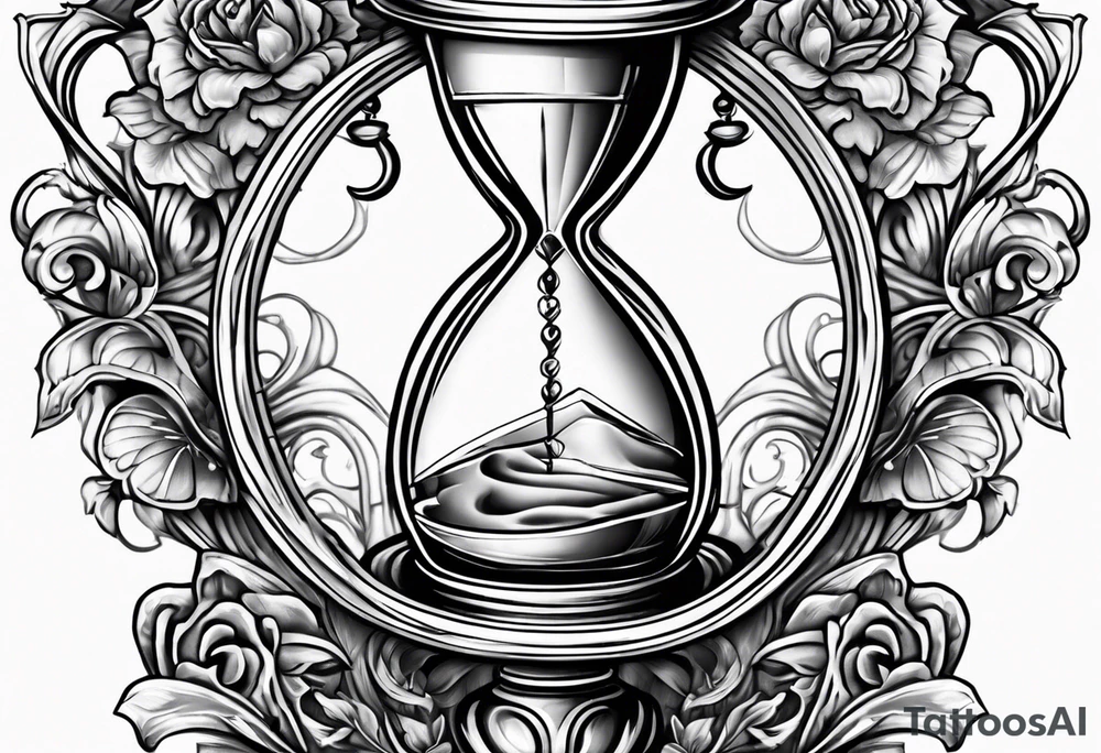 Hourglass heart tattoo idea