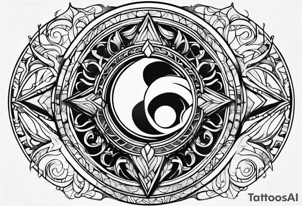 sacred moon strength tattoo idea